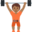 person lifting weights, medium-dark skin tone